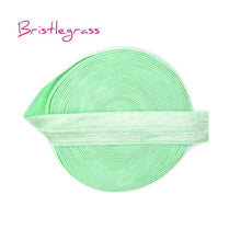 Load image into Gallery viewer, BRISTLEGRASS 5 Yard 5/8" 15mm Solid Color Shiny FOE Fold Over Elastic Bands Hair Bands Headband Dress Lace Trim DIY Sewing Craft