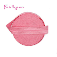 Load image into Gallery viewer, BRISTLEGRASS 5 Yard 5/8" 15mm Solid Color Shiny FOE Fold Over Elastic Bands Hair Bands Headband Dress Lace Trim DIY Sewing Craft