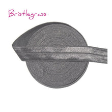 Load image into Gallery viewer, BRISTLEGRASS 5 Yard 5/8" 15mm Solid Color Shiny FOE Fold Over Elastic Bands Hair Bands Headband Dress Lace Trim DIY Sewing Craft