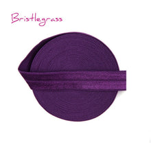 Load image into Gallery viewer, BRISTLEGRASS 5 Yard 5/8" 15mm Solid Color Shiny FOE Fold Over Elastic Bands Hair Bands Headband Dress Lace Trim DIY Sewing Craft