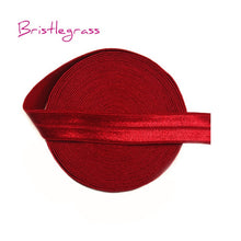 Load image into Gallery viewer, BRISTLEGRASS 5 Yard 5/8" 15mm Solid Color Shiny FOE Fold Over Elastic Bands Hair Bands Headband Dress Lace Trim DIY Sewing Craft