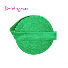 Load image into Gallery viewer, BRISTLEGRASS 5 Yard 5/8" 15mm Solid Color Shiny FOE Fold Over Elastic Bands Hair Bands Headband Dress Lace Trim DIY Sewing Craft