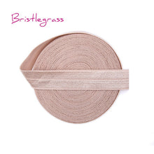 Load image into Gallery viewer, BRISTLEGRASS 5 Yard 5/8" 15mm Solid Color Shiny FOE Fold Over Elastic Bands Hair Bands Headband Dress Lace Trim DIY Sewing Craft