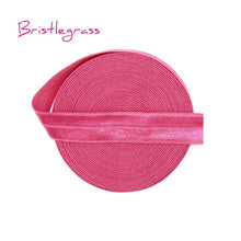 Load image into Gallery viewer, BRISTLEGRASS 5 Yard 5/8" 15mm Solid Color Shiny FOE Fold Over Elastic Bands Hair Bands Headband Dress Lace Trim DIY Sewing Craft