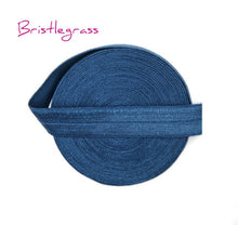 Load image into Gallery viewer, BRISTLEGRASS 5 Yard 5/8" 15mm Solid Color Shiny FOE Fold Over Elastic Bands Hair Bands Headband Dress Lace Trim DIY Sewing Craft