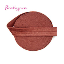 Load image into Gallery viewer, BRISTLEGRASS 5 Yard 5/8" 15mm Solid Color Shiny FOE Fold Over Elastic Bands Hair Bands Headband Dress Lace Trim DIY Sewing Craft