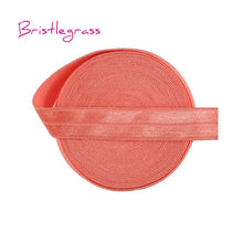 Load image into Gallery viewer, BRISTLEGRASS 5 Yard 5/8" 15mm Solid Color Shiny FOE Fold Over Elastic Bands Hair Bands Headband Dress Lace Trim DIY Sewing Craft