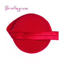 Load image into Gallery viewer, BRISTLEGRASS 5 Yard 5/8" 15mm Solid Color Shiny FOE Fold Over Elastic Bands Hair Bands Headband Dress Lace Trim DIY Sewing Craft