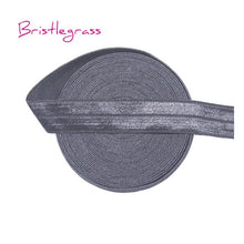 Load image into Gallery viewer, BRISTLEGRASS 5 Yard 5/8" 15mm Solid Color Shiny FOE Fold Over Elastic Bands Hair Bands Headband Dress Lace Trim DIY Sewing Craft