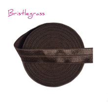 Load image into Gallery viewer, BRISTLEGRASS 5 Yard 5/8" 15mm Solid Color Shiny FOE Fold Over Elastic Bands Hair Bands Headband Dress Lace Trim DIY Sewing Craft