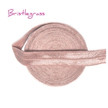 Load image into Gallery viewer, BRISTLEGRASS 5 Yard 5/8" 15mm Solid Color Shiny FOE Fold Over Elastic Bands Hair Bands Headband Dress Lace Trim DIY Sewing Craft